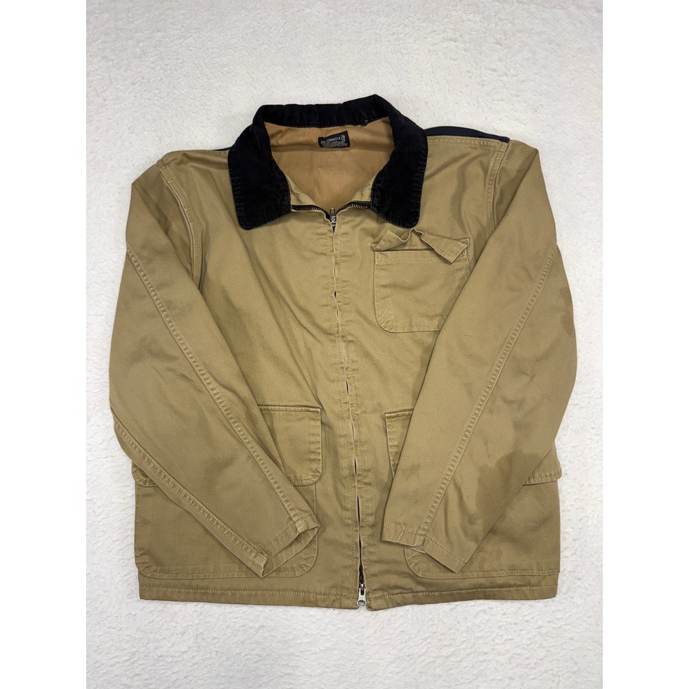 Levi Strauss & Co Mens Khaki Tan Canvas Field Jacket Corduroy Collar Size M